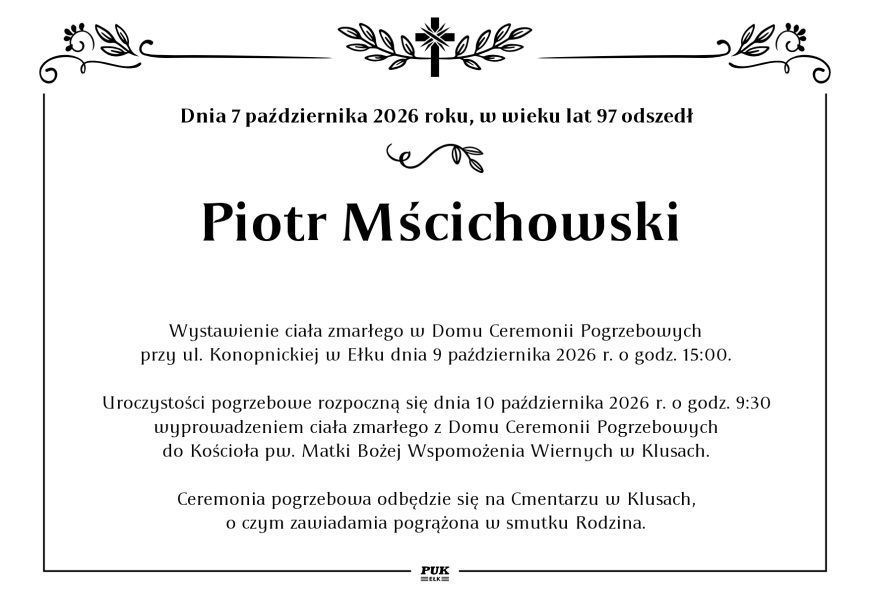 Piotr Mścichowski - nekrolog